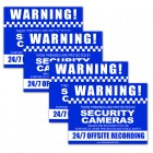 CCTV Warning Stickers (2 x Rear and 2 x Front Adhesive) 4 pack